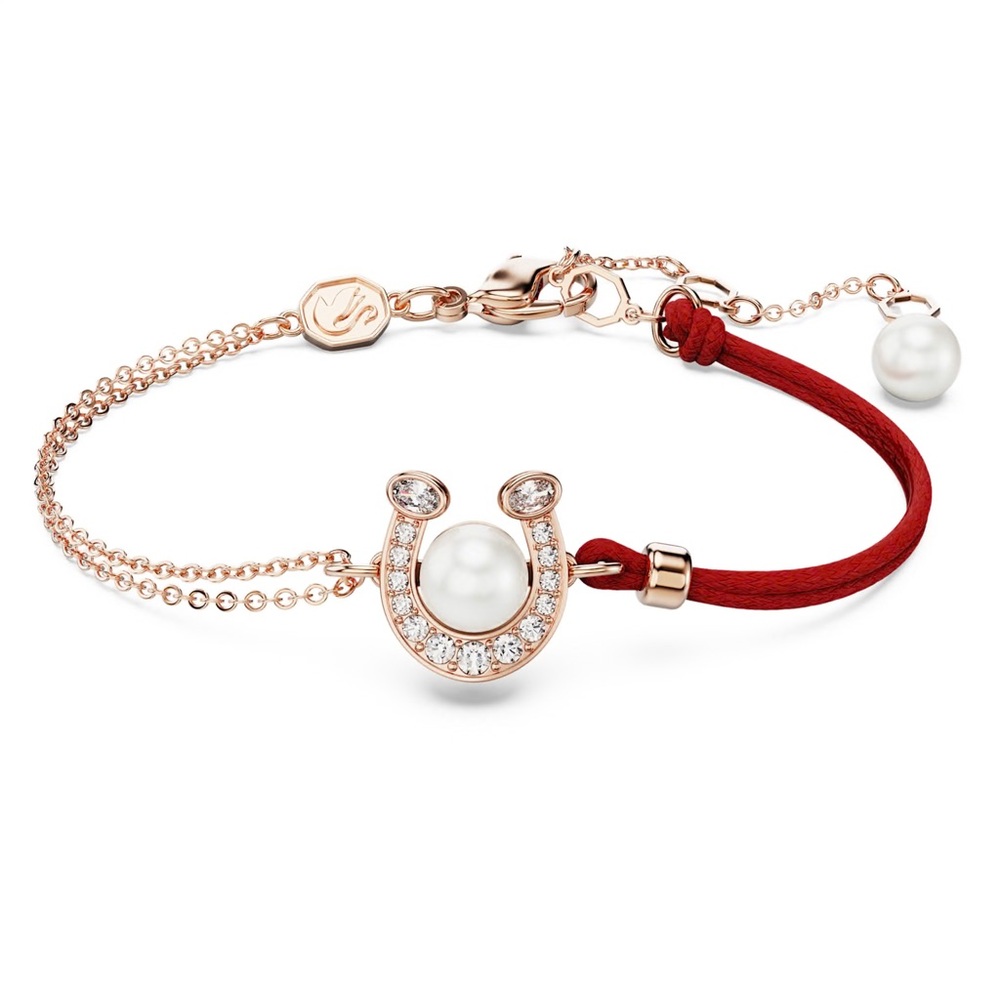Swarovski Symbolica Crystal Pearl Rose Gold Horseshoe Bracelet NIB Retail:$139